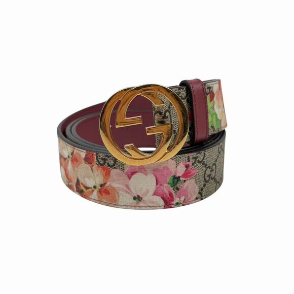 Gucci Accessories - Size 115/46 - Gucci Floral Print Leather Belt